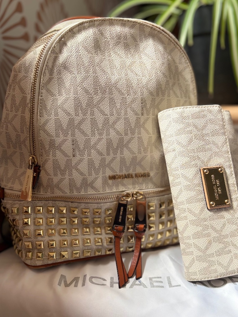 Michael Kors Rhea Zip Studded Backpack